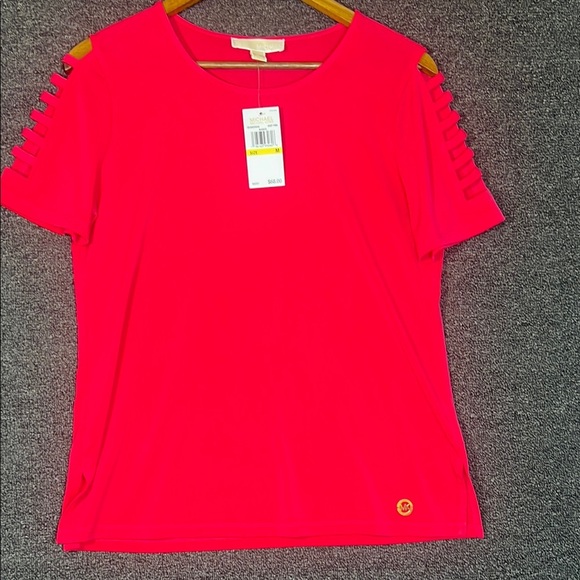 Michael Kors Pink Ladder Sleeve Blouse, Womens Medium - Picture 3 of 7